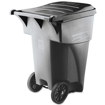 Rubbermaid® Commercial Brute Rollout Heavy-duty Waste Container, Square, Polyethylene, 95 Gal, Gray freeshipping - TVN Wholesale